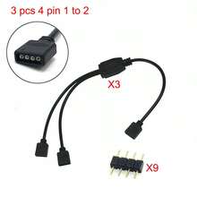 5-24V 3-Pin 4-Pin RGB LED Strip Connector 1-To-1 2 3 4 5 Splitter Extension Cable Compatible With Computer Fan Motherboard AURA RGB LED Strip - 30cm/11.8in - View 15