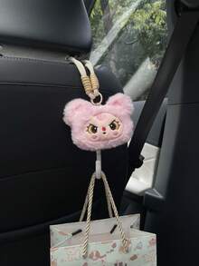1pc Cute Cartoon Character Head Decor Car Seat Back Hook, Multifunctional Invisible Hanger For Car Seat Back, Car Interior Storage Hook, Car Decor & Storage Accessory - A - View 9