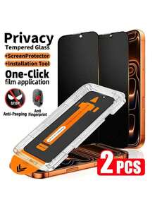 CASECOPS 2片裝強化玻璃防窺螢幕保護貼，附安裝工具組與自動對位工具，相容 iPhone 17 Pro Max/17 Air/16 Pro Max/16e/15 Pro Max/14 Plus/13 Pro Max/12 Pro/11 Pro Max/Xs Max/XR/XS/X 系列，全螢幕覆蓋、防指紋、防刮，適用於日常防護、辦公室、居家手機螢幕保護 - 2Pcs - 查看 32