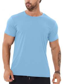 HOPLYNN 6-Piece Men's Quick-Drying Breathable Sports Solid Color T-Shirts, Lightweight T-Shirts For Summer,Suitable For Fitness, Running, Climbing, And Work Wear Casual Sports Style - 多色3 - 查看 4