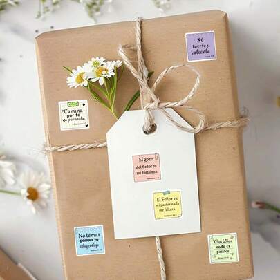 500PCS/ Roll Spanish Bible Verse Stickers Roll, Inspirational Faith Quote Tags For Journals, Gift Wrapping, Scrapbooking, Water Bottles, And Computers.