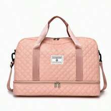 Quilted Large Capacity Travel Duffel Bag - Crossbody Weekend Getaway Bag With Separate Shoe Compartment - View 8