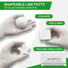 10 Pack White Seal Putty Waterproof Duct Seal Repair Sealing Clay,Cement Crack Filler,Plumbers Putty,Quick Mending Mud For Drain Connection, Wall Hole, Air Conditioning Hole Waterproof Seal Putty - 10pcs - View 5