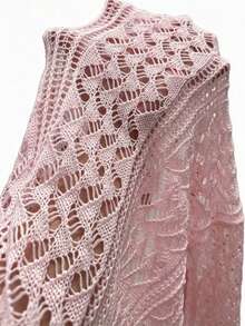 Lightweight Women's White V-Neck Cardigan, Fashionable Button Front Hollow Knit Sweater, Suitable For Autumn Matching Pink - Pink - View 5