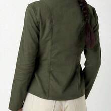 WNS Camisa verde de manga larga casual y de exterior para mujer, otoño - Verde militar - Ver 3