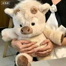New Fluffy Plush Doll Series, Including Soft Highland Cow, Running Panda, And Sheep Plush Toys, Home Decor, Throw Pillow And Gift, Suitable For Children's Day, Valentine's Day, Mother's Day, Easter, Halloween, Christmas And Other Holidays As Perfect Gifts - Multicolor - View 13