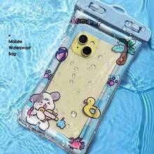 Funda para teléfono, estuche de buceo con compatibilidad con pantalla táctil, accesorio para teléfono de playa y natación - Color rosa - Ver 2
