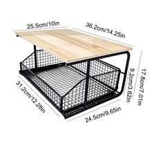 2-Tier Kitchen Countertop Organizer, Wood-Top Storage Rack With Wire Basket Drawer, Space-Saving Pantry Shelf For Vegetables, Snacks & Food Containers - View 12