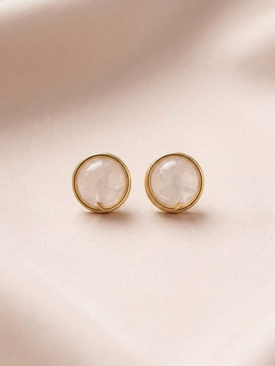 Women Stud Earrings - Clear - View 1