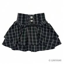 Mass-Produced Style Heart Jewel Mini Skirt, Waist-Defining, Double-Layered Flared Skirt, Girly, Easy To Match. - Black and White Checkered - View 2