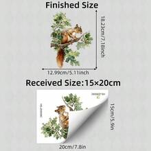 1pc Cute Red Squirrel Window Decals, Realistic Autumn Winter Forest Animal Stickers, Removable No Glue Needed Nature Pine Cone Window Clings For Home Living Room Kitchen Decor, Winter Window Decor - Lively Animals (without Glue) - View 12
