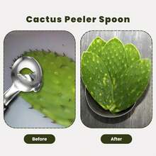 3/2/1 Piece Cactus Peeler Set - Stainless Steel Fruit And Vegetable Peeler, Digging Spoon, And Seed Remover - Easy To Use Kitchen Gadgets For Home And Restaurant # Potato Peeler, Pelador De Papas, Vegetable Peeler - Silver - View 7