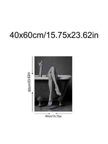 1件裝 Moody Legs In Tub 海報，叛逆藝術風格，性感閱讀女性海報，節慶禮物，適用於臥室、客廳、浴室，牆面藝術，牆面裝飾，家居裝飾，房間裝飾，帆布牆面藝術，海報，含框牆面藝術，可選框 - 1PCS - 查看 13