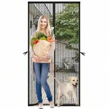 90x210cm 磁吸防蚊門簾，加厚耐用全框式魔鬼氈防蟲紗窗，阻隔昆蟲、通風採光，黑色 - A - 查看 7
