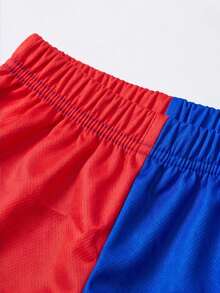 2pcs/Set Boys Two-Tone Design Number "10" Graphic Crew Neck Short Sleeve T-Shirt & Elastic Waist Shorts Set, Spring/Summer Casual Football Training Outfit, Sports College Style, Suitable For Graduation & Back To School, Running & Exercise - Multicolor - View 5