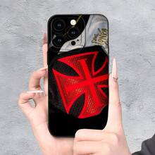 Funda para teléfono - Arte de fútbol brasileño - Estilo Cruz de Malta - Resistente |   Protección de la cámara |   A prueba de golpes y resistente a caídas |   Antideslizante Mate |   Regalo Sutil y Minimalista para los Amantes del Festival - Color mixto 1 - Ver 1