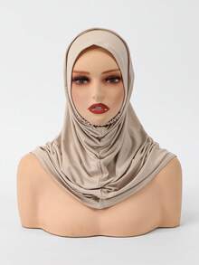 1 buah Penutup Leher Wanita Warna Polos dengan Tali Dagu Elastis, Nyaman Sebagai Dalaman, Serbaguna untuk Semua Musim - warna kulit 267 - View 5