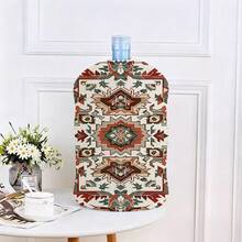 1 pieza Cubierta decorativa con estampado bohemio para dispensador de agua, cubierta reutilizable a prueba de polvo para dispensador de agua del hogar - Multicolor - Ver 6
