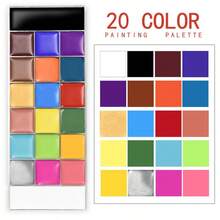 JIHUIPAI 20 Colors Oil-Based Watercolor Paint, Paste, Vibrant Colors, High Saturation, DIY Art Painting Paint, Compartment Design, No Color Bleeding, Even Application Without Smudging, Suitable For Various Painting - 20 Colors Of Oil Paint - View 1