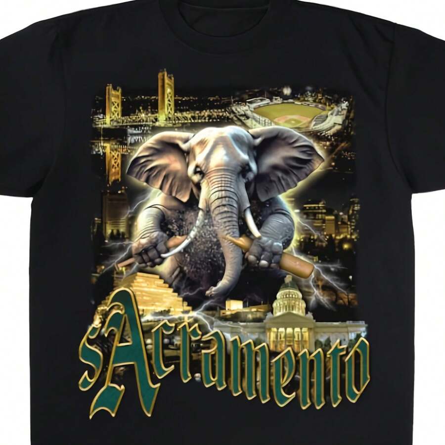 Sacramento A's Baseball T-Shirt - 黑色 - 查看 1