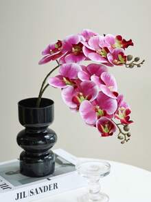 1pc 60cm Long Faux Phalaenopsis Orchid Flower, Lifelike Butterfly Orchid For Home, Living Room, Dining Table, Party Decor - Red Violet - View 6