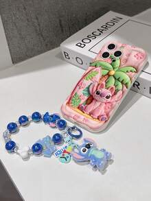 Disney Has Authorized, Phone Case - Chain Set, The Stitch Lilo & Stitch 3D Phone Case Plus A Silicone 3D Stitch Bracelet With Metallic Ring Removable Bracelet, Stitch And Angel Pattern, Compatible With Iphone17/16/15/14/13/12/11/XS/XR/X Plus Pro Max, A Stylish Cartoon Phone Case, The Perfect Gift Choice, Phone Protection, Durable Phone Cover, Great Gift For Friends And Family. - trắng - Xem 5