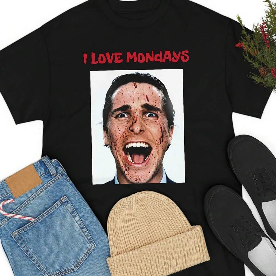 American Psycho Heavy Cotton Tee - 黑色 - 查看 1