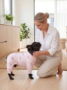Dog Summer Shedding Hair Control Pajamas - Breathable High Stretch Full Coverage Pet Rompers, Summer Anti Licking & Bug Protective Jumpsuit For Medium Large Dogs, All Over Printing Dog Clothes - Multicolor - View 6