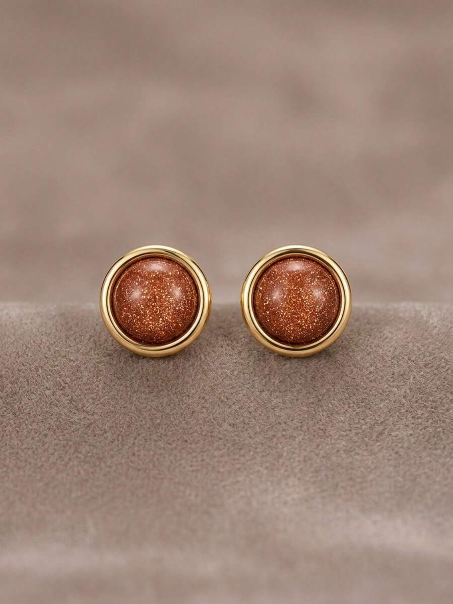 Women Stud Earrings - Red Violet - View 1