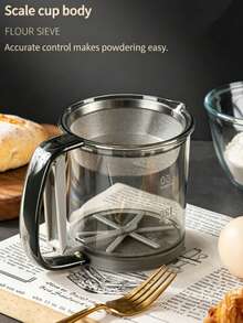 1/2pcs Semi-Automatic Handheld Baking Sifter With Ergonomic Handle & Reusable Fine Mesh Sieve - Multifunctional Flour Powder Sifter Suitable For Cocoa, Baking Powder, For Kitchen, Pastry For Baking Lovers, Plastic Sieve For Caking - View 4