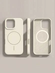 1pc Magnetic Adsorption Phone Case Compatible With Iphone 17, Minimalist Anti-Drop Design Compatible With Iphone 15 Pro Max, 16 Pro, 15 Plus, Couple Case Compatible With Iphone 12, 11 Wireless Charging - Antique White - View 6