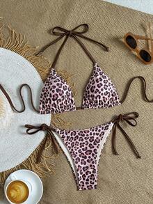 2pcs Women Bikini Set - Reversible Sexy Swimwear Suitable For Beach And Pool Vacation Summer - Multicolor - View 5