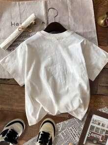 Women's Disney Casual Tee With Elsa And Anna Print, Dreamy Style, Warm With Sisterly Magic Vibes. - 白色 - 查看 2