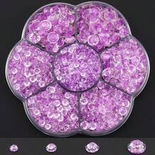 5000顆/盒，2mm 3mm 4mm 5mm 6mm，5種尺寸，水晶珠，花形盒裝，圓形平底水鑽玻璃石，鑽石3D圖案設計裝飾，適用於衣服、包包、鞋子、杯子、手機殼，手工DIY裝飾 - Non-AB Colors - 查看 90