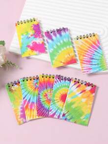 8pcs 6*10cm Rainbow Gradient Mixed Style Small Spiral Notebooks, Mini Portable Notebooks, Suitable For Baby Shower, Back To Schoo, First Day Of School - Multicolor - View 2