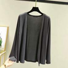 Women's Plus Size Lightweight Long Sleeve Cardigan, Suitable For Air-Conditioned Rooms, Daily Outings, Beach And Outdoor - 40kg-80kg Shawl - View 5