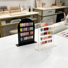 1個透明壓克力假指甲展示架 迷你吸盤板 適用於穿戴式指甲 可拆卸美甲板 工作收納相框 美甲產品攝影道具背景板 - 彩色 - 查看 10