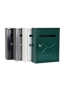 1個戶外防水信箱，可上鎖防盜庭院郵筒，壁掛式家用信件與報紙收納盒 - A - 查看 4