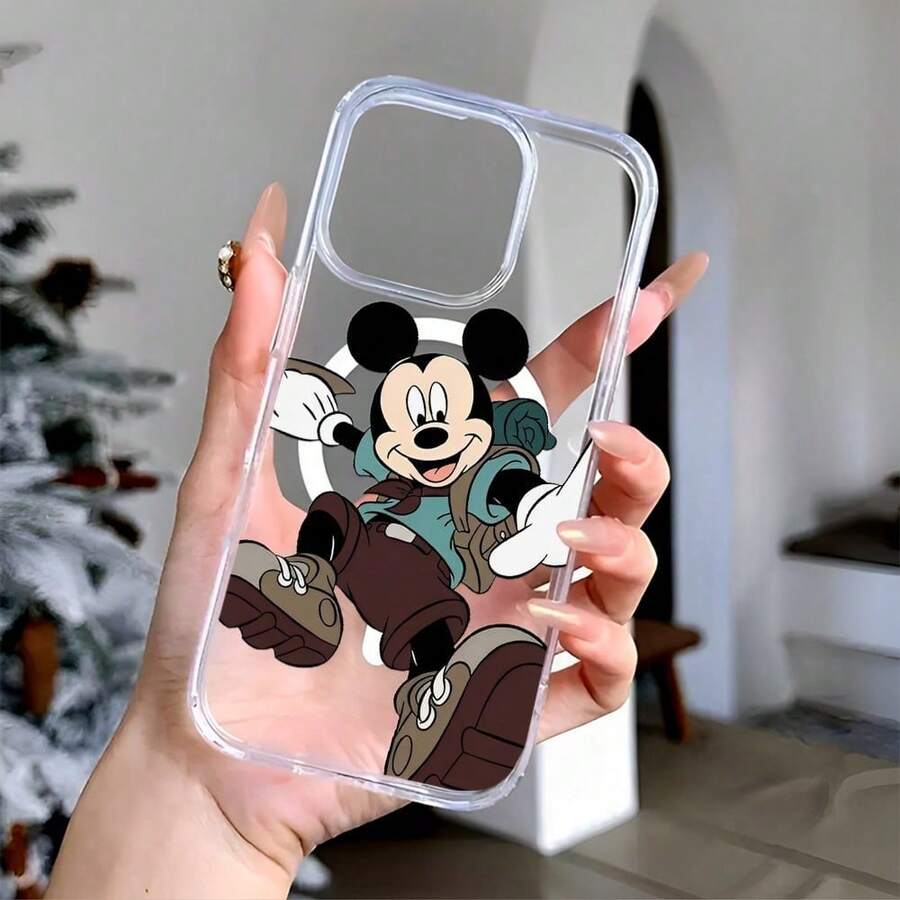Disney Disney. Mickey Mouse Patterned Phone Case Featuring A Fun Camping Design With Backpack And Boots. Compatible With 17, 16, 15, 14, 13, 12, And 11 Pro Models, With Shockproof Protection. A Perfect Gift For Family, Frids, Birthdays, Holidays, And Special Occasions Like Valtine's Day..Christmas Accessories. - 清除 - 查看 1