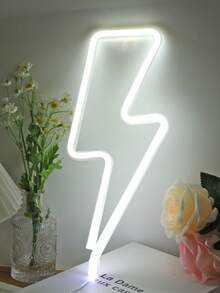 1个闪电造型LED霓虹灯，带挂钩，可悬挂于室内墙壁，用作卧室、房间装饰、圣诞装饰，适合作为圣诞礼物。 - 閃電 - 查看 16