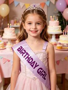 1 Stück lila Blitz Geburtstag Mädchen Schärpe, koreanischer Stil Party Schärpe, geeignet für Mädchen Geburtstagsfeier Foto Requisite Dekoration - Verschiedenfarbig - Übersicht 4
