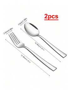 2/6/12/24pcs Stainless Steel Flatware Set - Mirror Polished, Dishwasher Spoons And Forks, Suitable For Home, Kitchen, Restaurant - Perfect For Salad, Dessert, Holidays - Silver - View 6