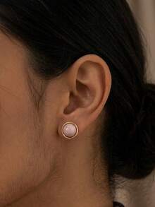 Women Stud Earrings - Pink - View 2