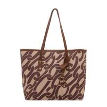 Bolso de cuero genuino de lujo, clásico y elegante, adecuado para uso diario y ceremonias. Nuevo bolso tote estampado versátil de verano 2026, bolso de jardín creativo y a la moda, bolso de hombro texturizado, bolso de mujer hecho a mano. - Café - Ver 2