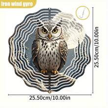 Búho en el cielo nocturno" 3D de 10 x 10 pulgadas con gancho giratorio, decoración de jardín creativa DIY de 360°, adecuada para la decoración de balcón de primavera/verano (no incluye colgante), estilo aleatorio - A - Ver 3