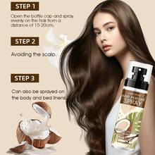 Bruma para el cabello y el Body con aroma a coco en 3 en 1, se puede rociar en el cabello para frescura, en el Body para fragancia y en la ropa de cama para noches de citas y regalos del Día de San Valentín - Spray para el cabello con aroma a vainilla y coco - Ver 4