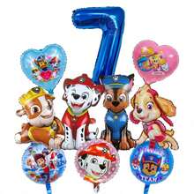 Paw Patrol Autorisiertes 1 Set Cartoon Mutiger Rettungshund Themen Geburtstags Party Ballon Kombinationsset, süße welpenförmige Folienballon Dekorationsartikel, 32 Zoll blaue 1-9 Zahlenballon Kombination, geeignet für Jungen Mädchen Geburtstags Party Themen Party Dekoration Heim Ballon Dekorationsartikel, Gender Reveal Party Wanddekoration Ballon Set, Abschlussfeier, Schulanfang Saison - TZQQ - Übersicht 10
