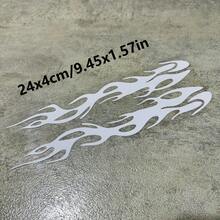2pcs Reflective Flame Patch - Vehicles - Vivid And Colorful For Motorcycles And Cars - PVC - Reflective Stickers - Self Adhesive - Asymmetric Shape - High Visibility Safety Decoration - Motorcycle Patch - Strong Design - Durable Adhesive - A - View 13
