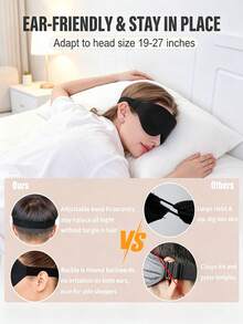 1pc 3D Eye Contour Sleep Mask, Zero Eye Pressure Eye Cover, Soft And Comfortable For Deep Sleep And Yoga Relaxation, Adjustable Strap Fits Different Head Shapes, Suitable For Deep Sleep, Napping, Travel Rest, Ideal Gift Choice - A - View 5