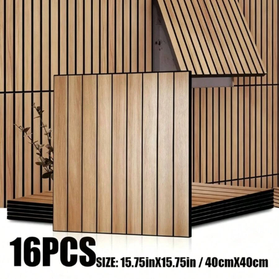 15.75" X 15.75" 地貼,灰色/棕色可選,自黏可移除 3D 木紋板,隔音牆板,自黏乙烯基木板牆板,防水、防油、可擦拭 | 家居裝飾 | 適用於廚房和浴室防濺板翻新,盒裝包裝,臥室、浴室、露營車 & 地下室 - 40*40格柵牆貼 - 查看 1